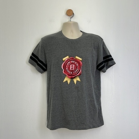 Live & Tell - Jim Beam 1795 Team Beam Stripe Sleeves Graphic T Shirt Size M - Picture 2 of 11